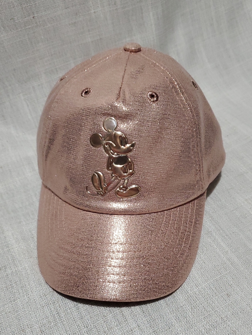 Disney Rose Gold Metallic Mickey Mouse Baseball Cap